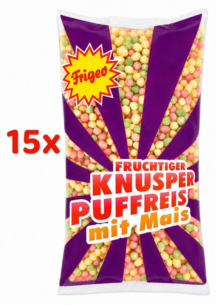 Frigeo Knusper Puffreis 15x 80g Beutel Produktbild 