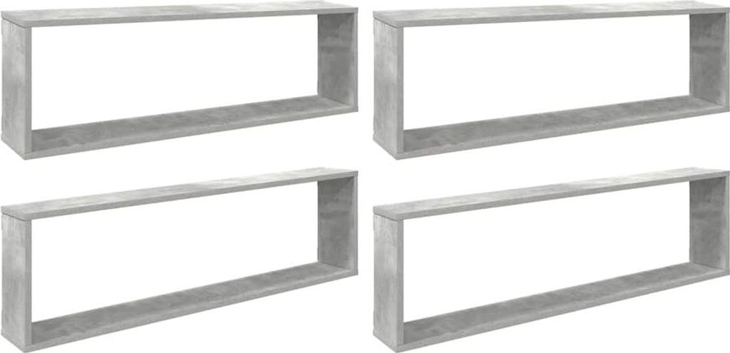 vidaXL Würfelregale 4 Stk. Betongrau 100x15x30 cm Holzwerkstoff