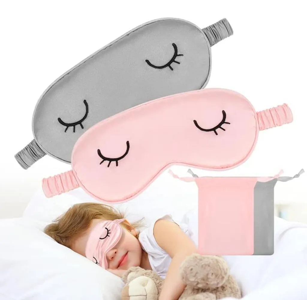 Masque de sommeil doux en soie, protection totale contre la lumière