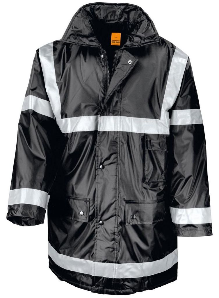 Result Herren Arbeitsmantel / Regenmantel FK988 (2XLarge) (Schwarz)