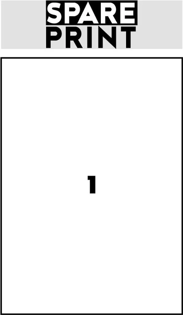 SPARE PRINT PREMIUM Etichette A4 210x297 mm - 100 Fogli Adesivi Bianchi