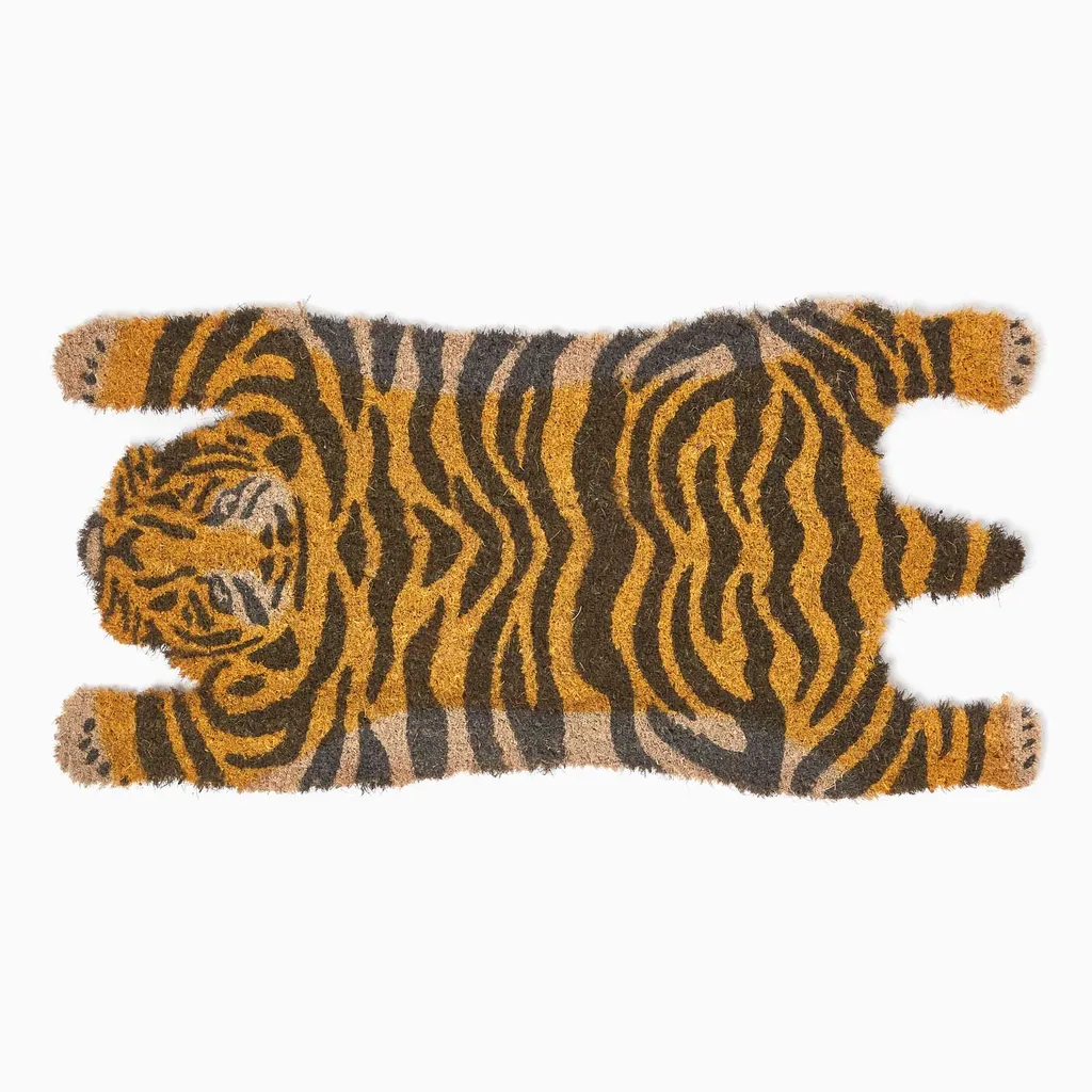 Paillasson Tigre pour Entrée Maison - Tapis Antidérapant 74 x 37 cm