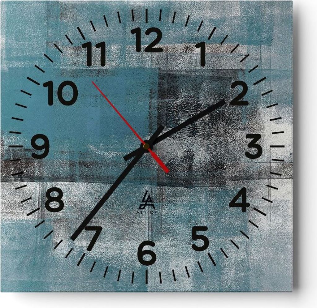Wanduhr - Quadrat - Glasuhr - Abstraktion Modern Gürtel - 40x40cm - Schleichendes Uhrwerk - Lautlos - zum Aufhängen bereit - Dekoration Modern - ...