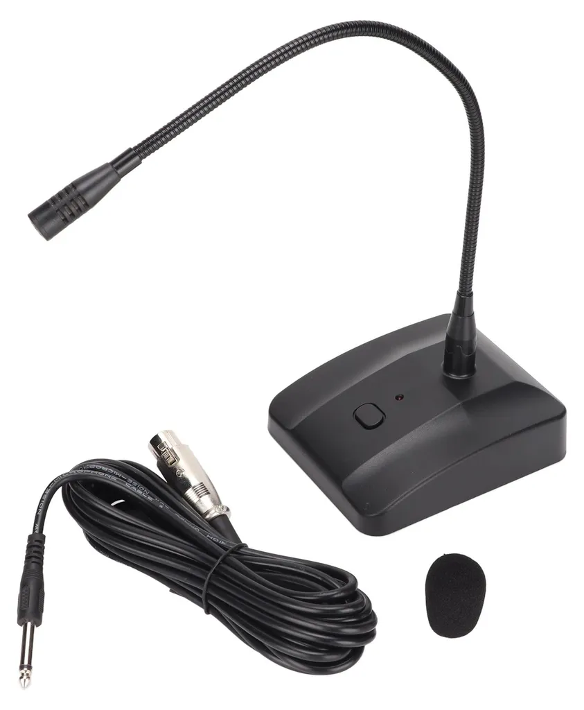 Micro pour Pupitre et Bureau avec Câble XLR vers Jack pour Prise de Parole