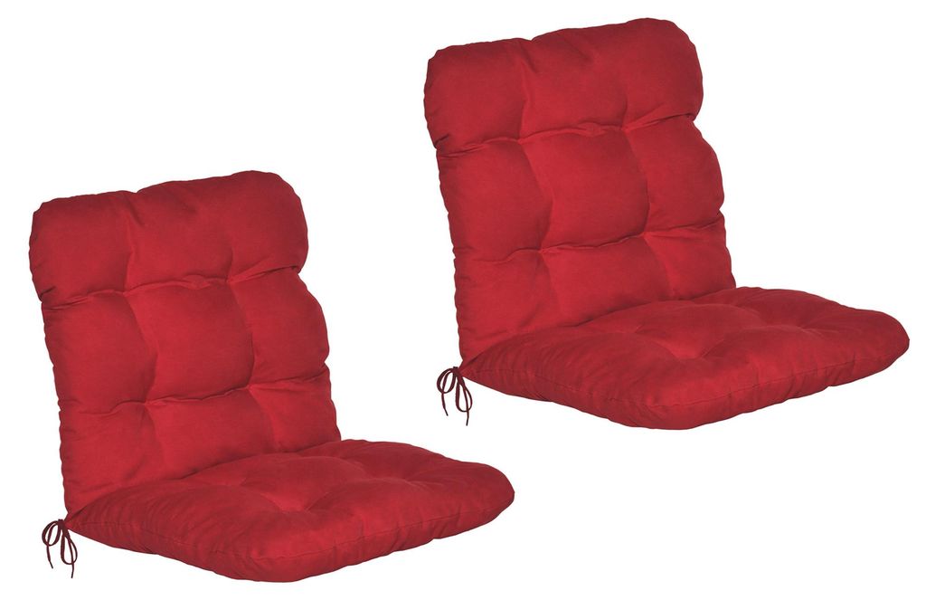 Beautissu 2er Set Niedriglehner Auflagen Set Flair NL, 100x50x8cm, Rot