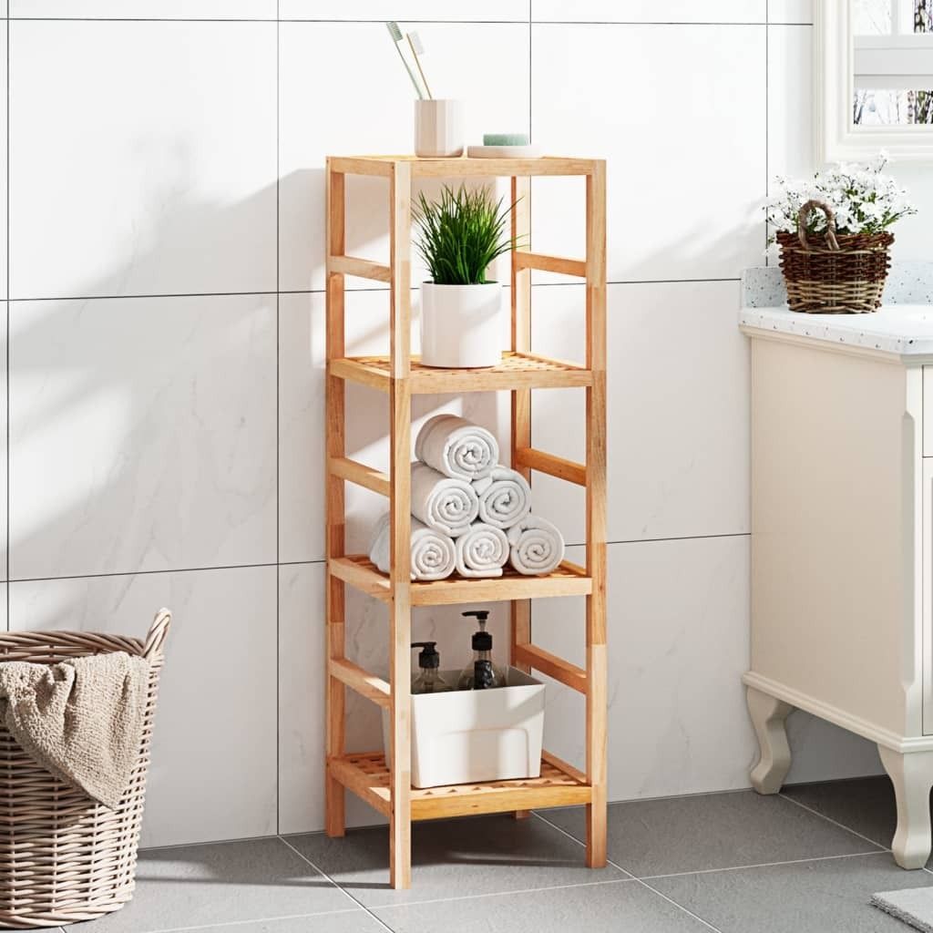 vidaXL Badregal 35,5x35,5x112,5 cm Massivholz Nussbaum - Badregal - Badregale - Duschregal - Badezimmerregal