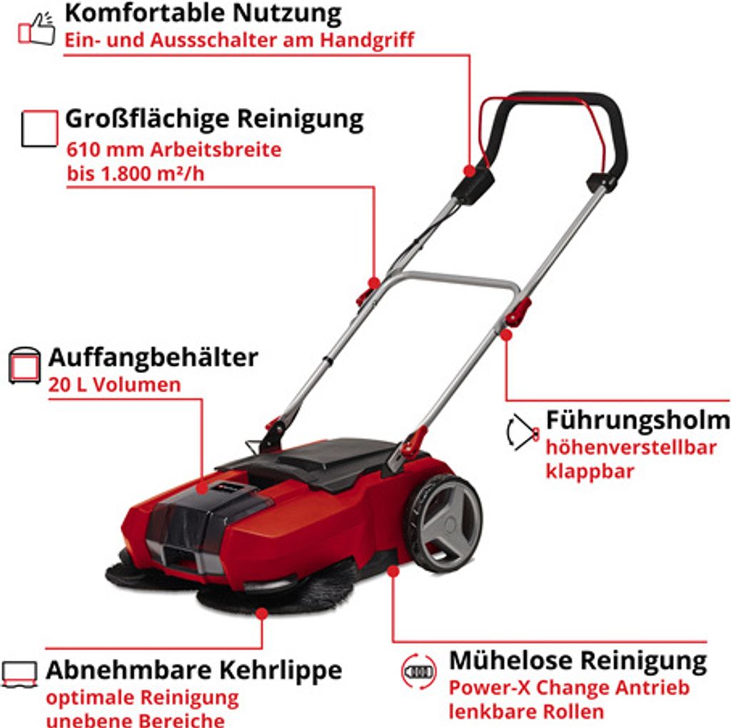 Einhell Power X-Change Akku-Kehrmaschine TE-SW 18/610 Produktbild 3