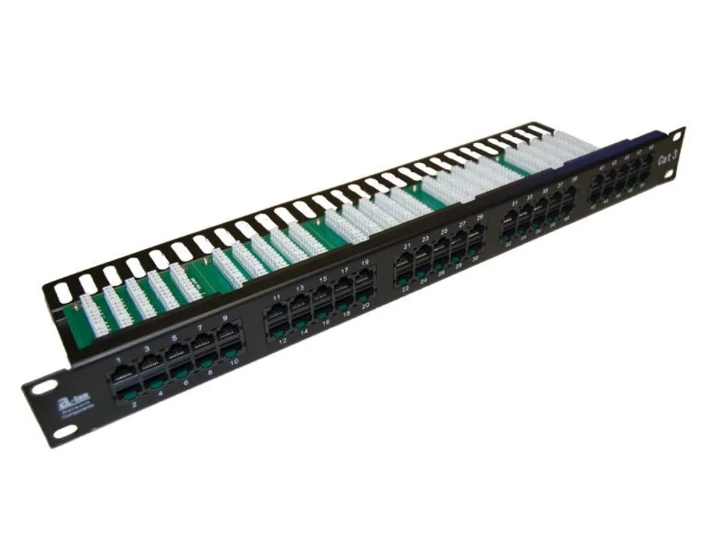 Panneau de brassage téléphonique 50 ports Cat.3 pour baie 19 pouces LSA