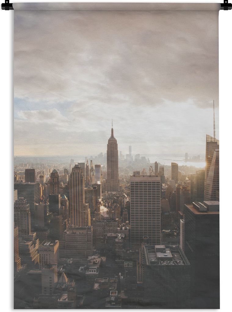 MuchoWow Wandteppich Wandbehang New York - Architektur - Licht 120x180 cm Tapisserie Dekoration Wandtuch - Schlafzimmer - Dekorationen für das Haus