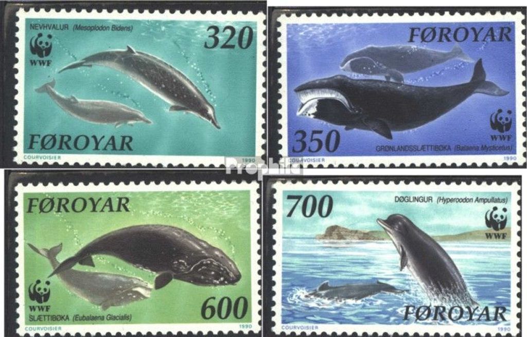 Briefmarken Dänemark - Färöer 1990 Mi 203-206 (kompl.Ausg.) postfrisch Wale