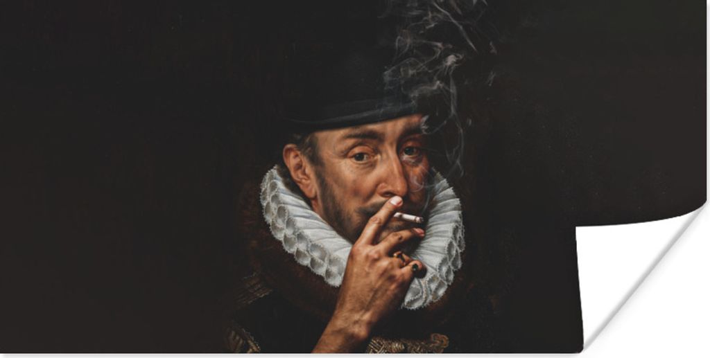 MuchoWow Poster Kunst - Wilhelm von Oranien - Zigarette 80x40 cm - Wanddeko