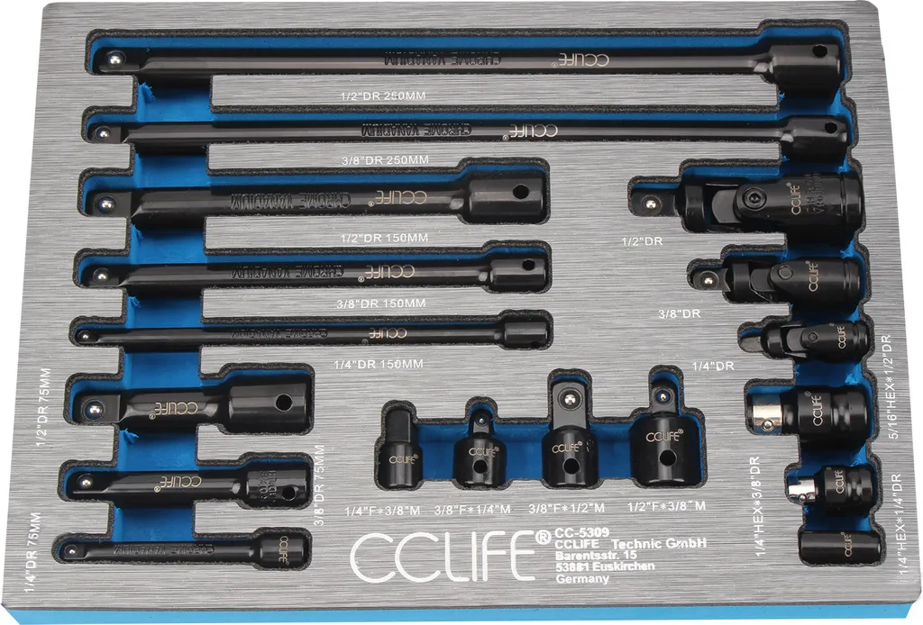 Rallonge de clé à douille 1/4 1/2 3/8 avec joint de cardan et adaptateur