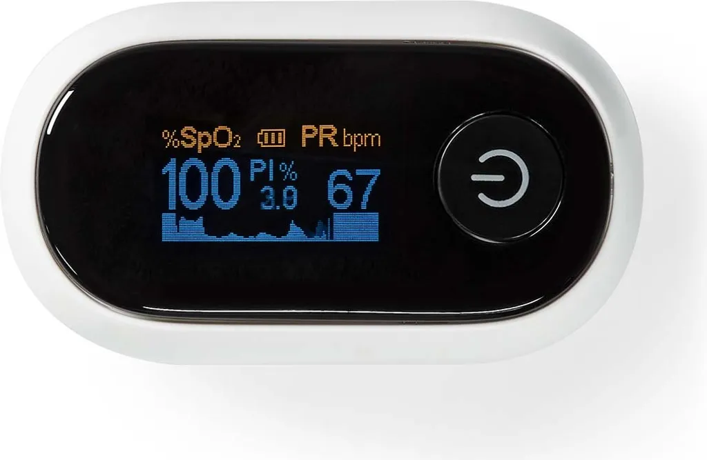 Oxymètre de Pouls pour Sportifs et Seniors avec Alarme et Bluetooth OLED