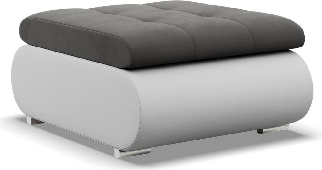 Sitzpouf für das Wohnzimmer, Dunkelgrau + Grau