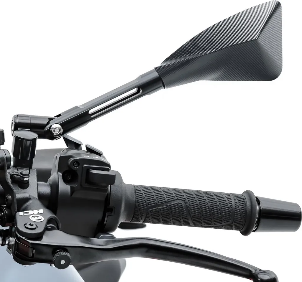 Rétroviseur moto CNC noir aluminium : éliminez les vibrations et angles morts