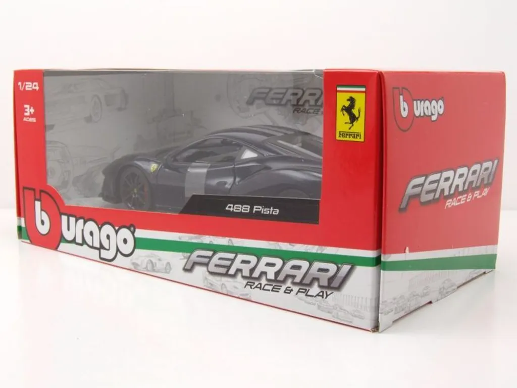 Réplique Ferrari 488 Pista Bleue 1:24 - Modèle Réduit Fidèle Bburago 26026