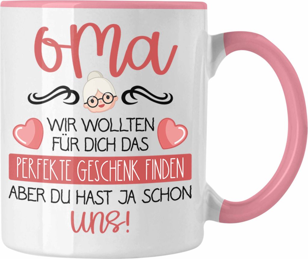 Trendation - Beste Oma Geschenk Tasse Geburtstagsgeschenk Enkel Geschenkideen Lustig Geburtstag (Rosa)