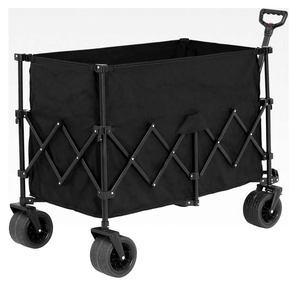 Strandwagen, zusammenklappbarer Wagen mit großen Rädern, 220 lbs Tragfähigkeit, 300L Faltbarer Gartenwagen für Strand, Camping oder Outdoor, Sc...