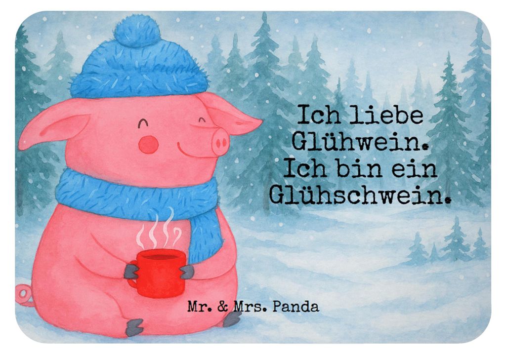 Mr. & Mrs. Panda magnet Schwein Glühwein Design - Weiß - Geschenk, Glühschwein, Weihnachtsmarkt, tafelmagnet, Weihnachten, Punsch, whiteboardmag...