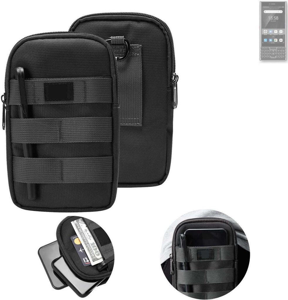 K-S-Trade Holster Gürtel Tasche kompatibel mit Unihertz Titan Slim Handy Tasche Schutz Hülle dunkel-grau viele Fächer, 1x