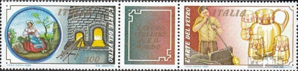 Briefmarken Italien 1984 Mi 1876-1877 Dreierstreifen (kompl.Ausg.) gestempelt Ital. Technologie
