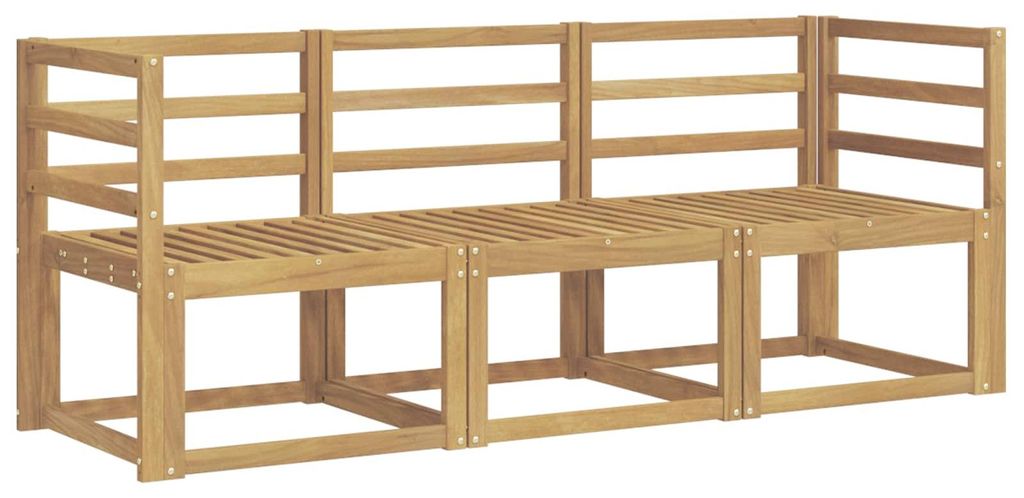 vidaXL Outdoor-Sofagarnitur 3 pcs Weiß 185,5 x 63 x 73 cm