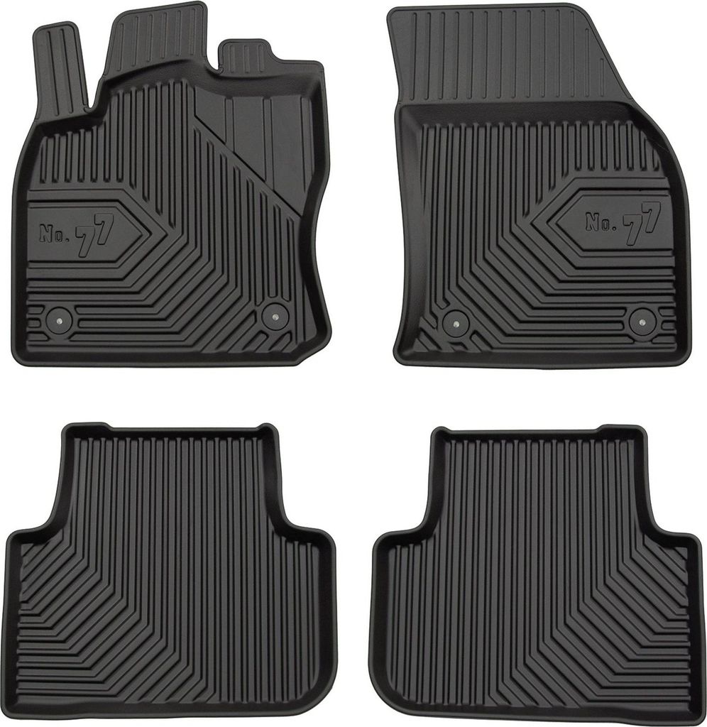 Fußmatten Gummimatten No.77 für VW Tiguan II 2016-2024 TPE Schwarz 4 Teile