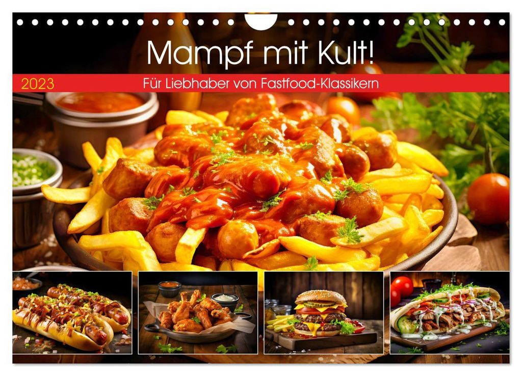 Mampf mit Kult! - Für Liebhaber von Fastfood-Klassikern (Wandkalender 2027 DIN A4 quer), CALVENDO Monatskalender