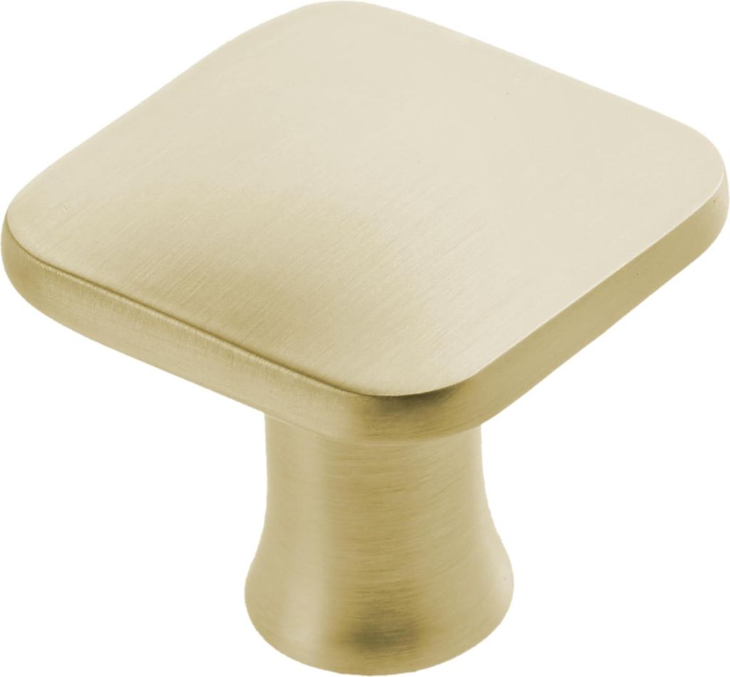GTV - Knopf PIAZZA Messing 30x30 mm I Möbelknöpfe mit Schrauben I Schrankknöpfe Küchenknöpfe Türknopf Schubladenknauf Griff Möbelgriffe I Mu...