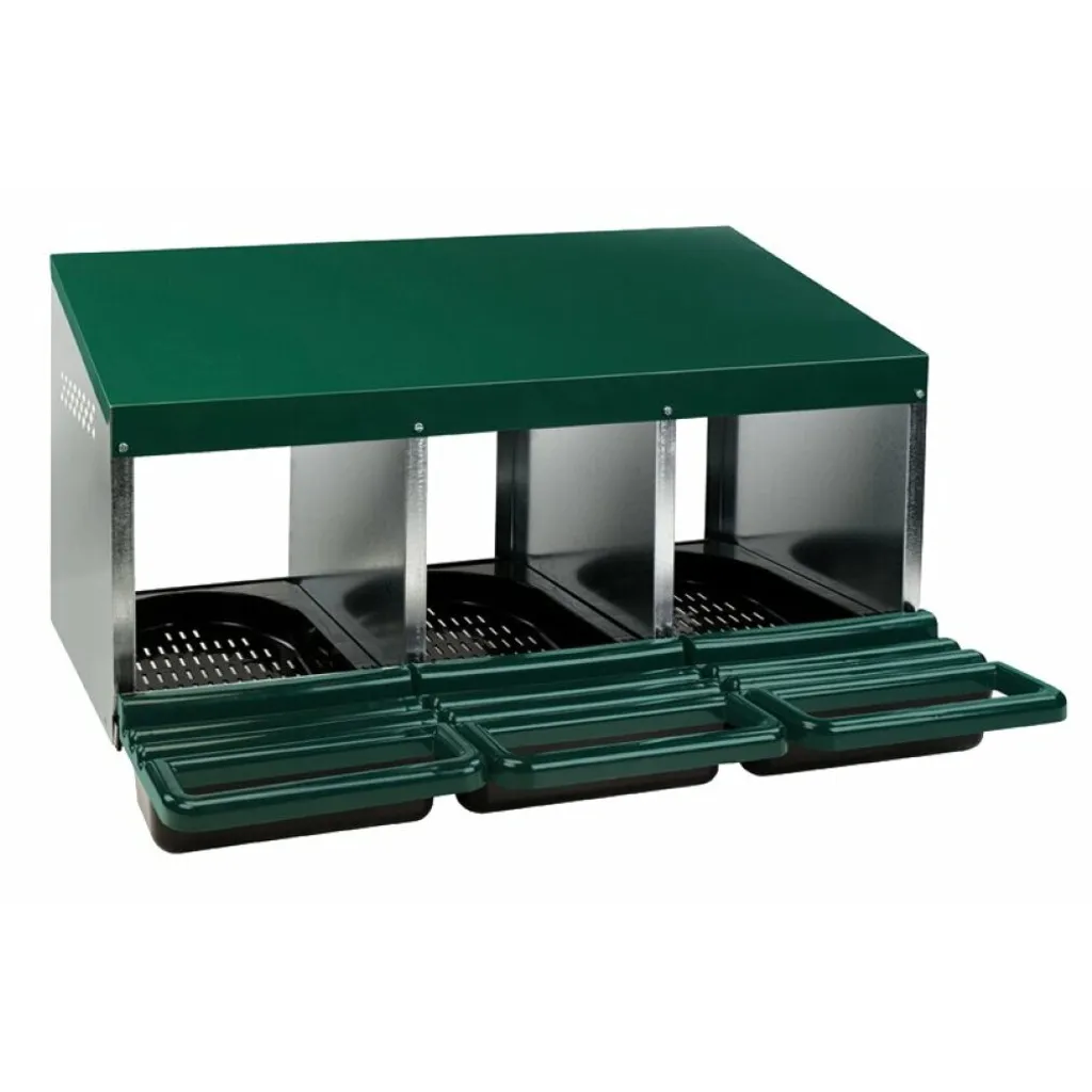 Nid de ponte pour poules avec fond plastique amovible, lot de 3 sections