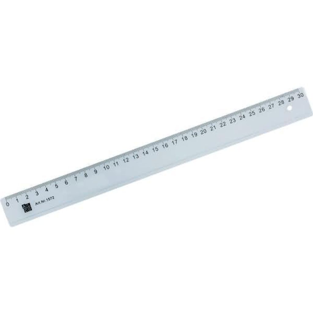 Kunststofflineal, transparent, 30 cm mit Facette & Tuschekante, mm-Einteilung