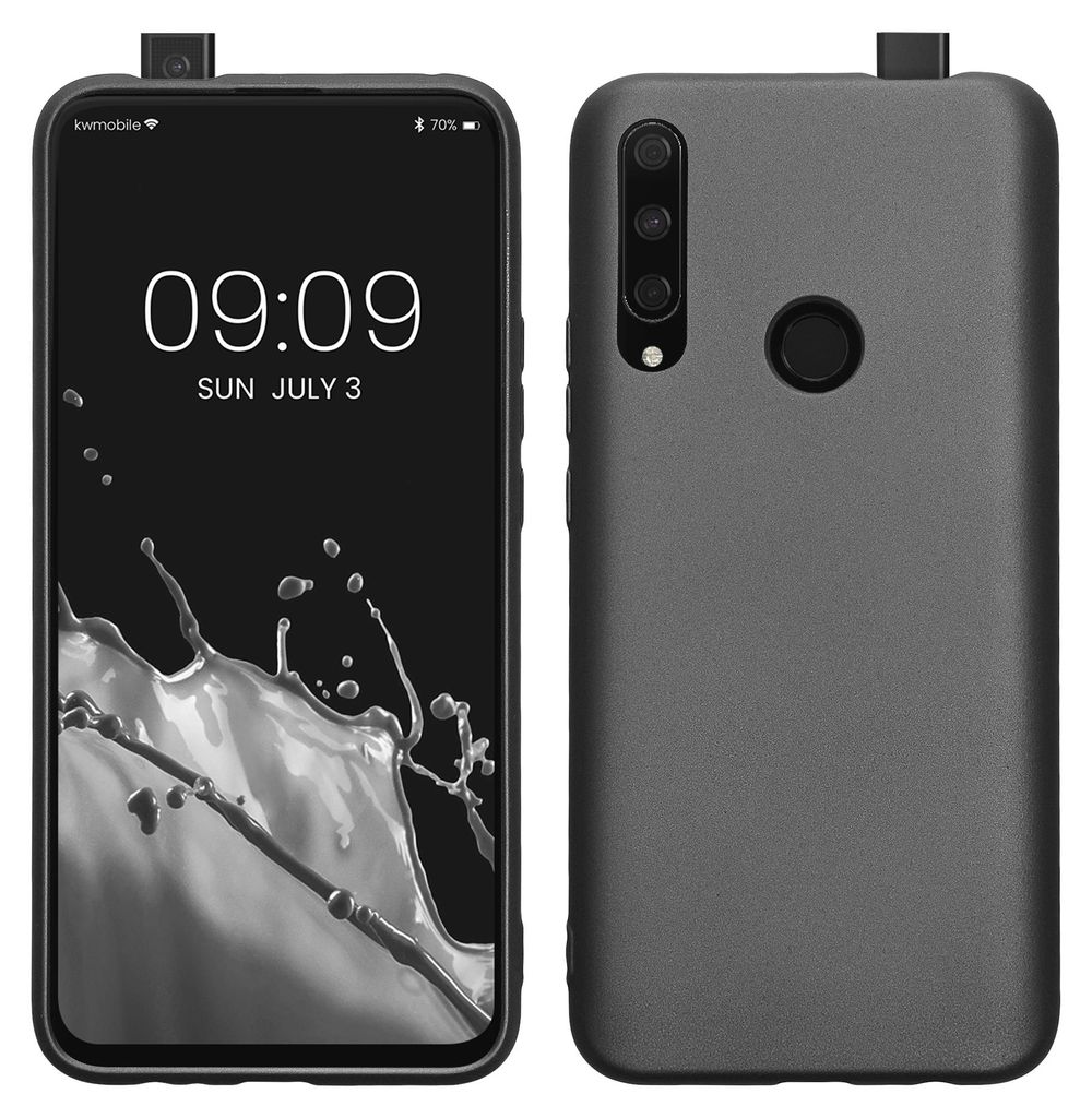 kwmobile Handyhülle für HONOR 9X (EU-Version) Hülle - Silikon Case metallisch schimmernd - Schutzhülle Cover - Metallic Grau