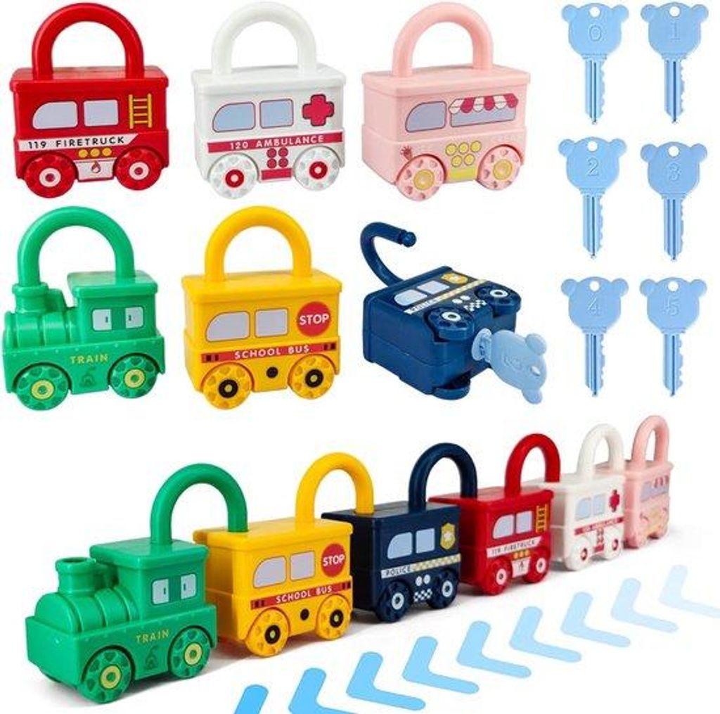 Kinderauto mit Schlüssel, Spielzeug für Kleinkinder, Entwicklung von Feinmotorik, Spielzeug für 2-4 Jahre, Treinmontage Spielzeug, Babyspielzeug...