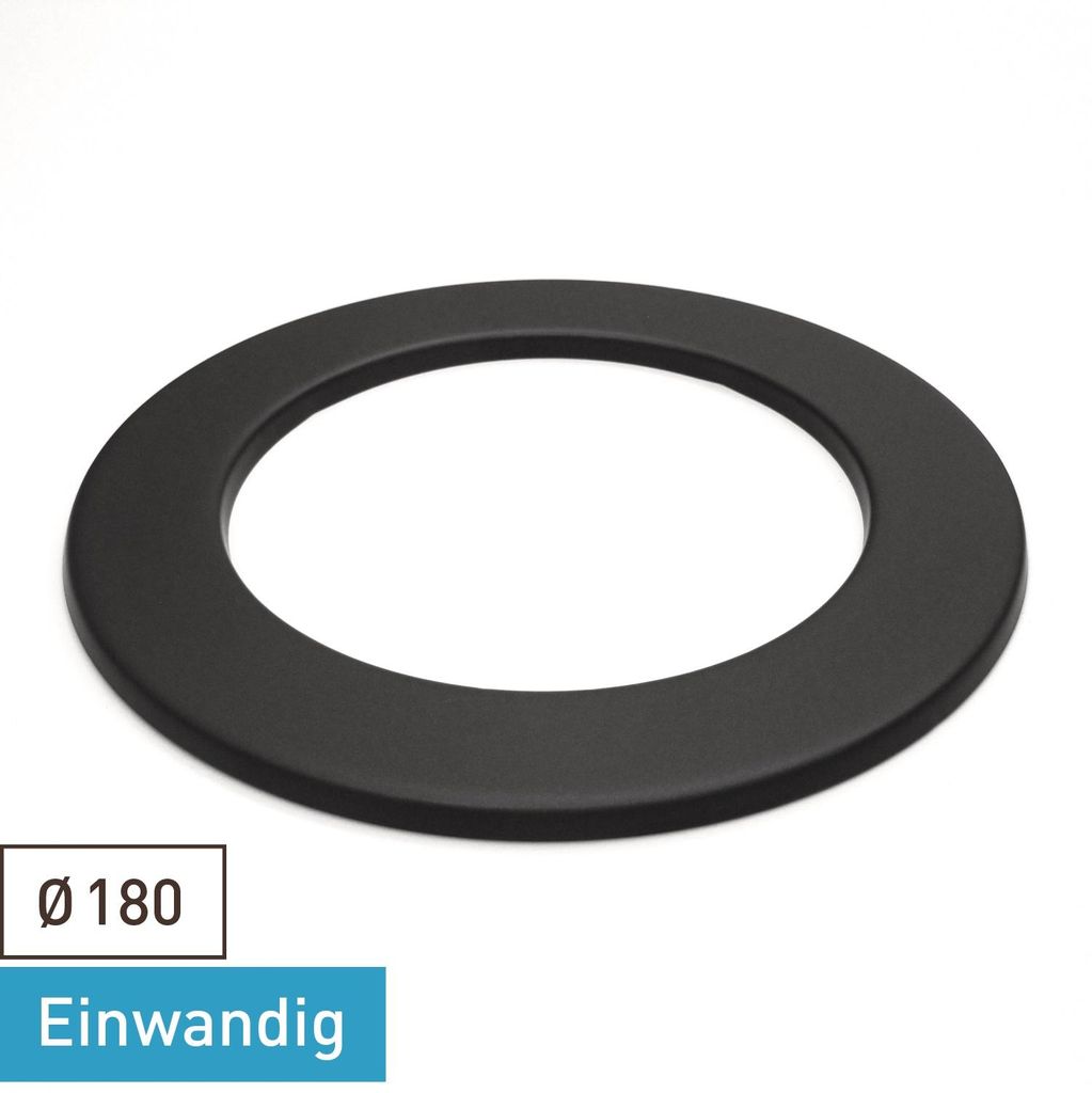 Raik Basic Wandrosette 180mm schwarz 3cm für Rauchrohr / Ofenrohr
