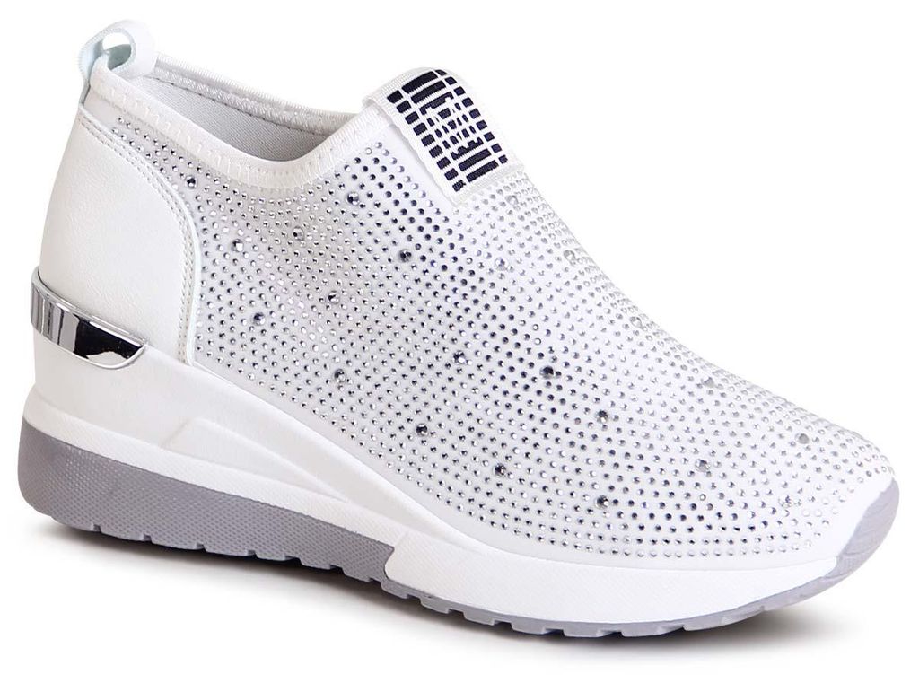topschuhe24 2711 Damen Keil Sneaker Glitzer Slipper, Produktbild 