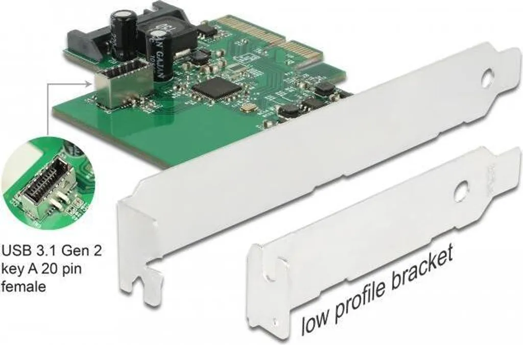 Carte PCIe USB 3.2 interne Key A pour réparer un port de carte mère