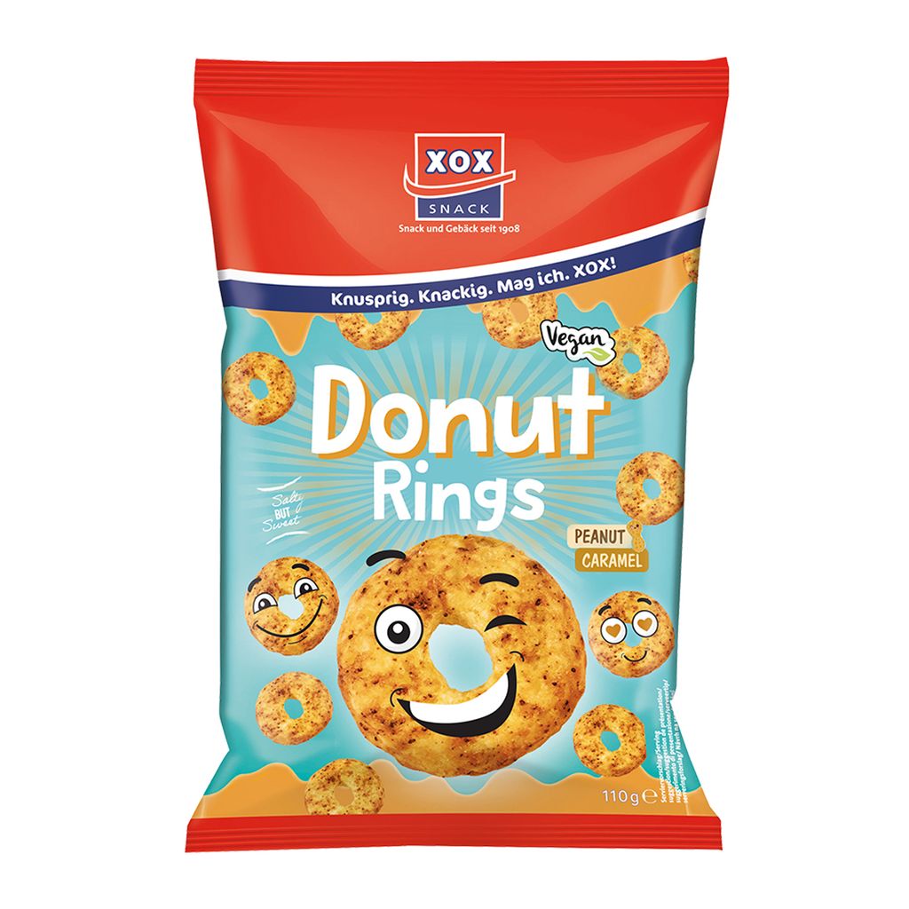 XOX Donut Rings Maïs Cacahuètes Snack saveur sel et caramel Image du produit 