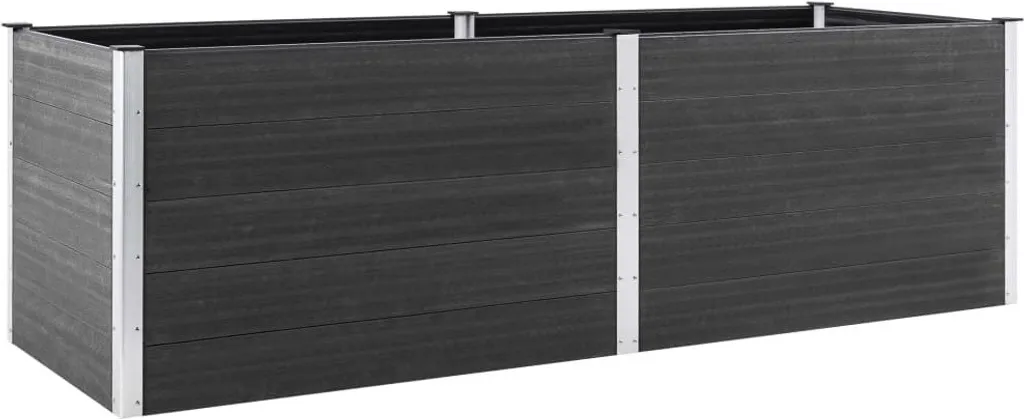 Carré potager surélevé en composite gris 150x100 cm pour jardin potager