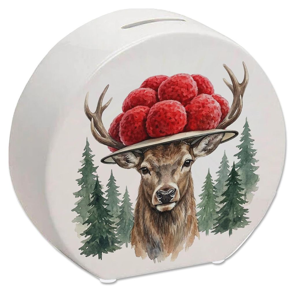 Hirsch mit Bollenhut Spardose Schwarzwald Motiv