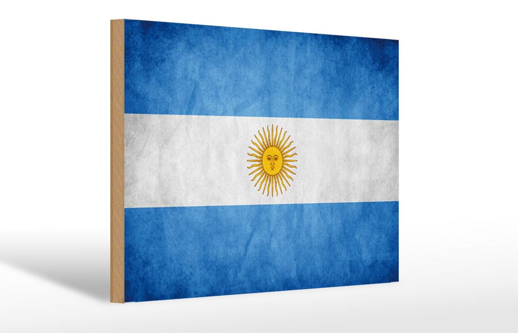 Holzschild Flagge Argentinien, 30x20 cm, Holzschilder Fahne Produktbild 