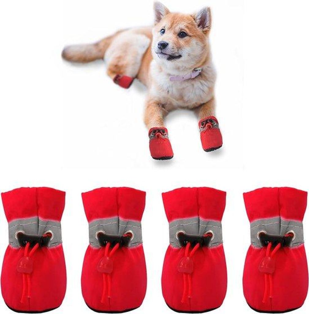 Hunde-Schuhe für kleine und mittelgroße Hunde - antislip, schützende Hunde-Laufschuhe - Oxford wasserdicht weicher Sohle - antislip Außensohle ...