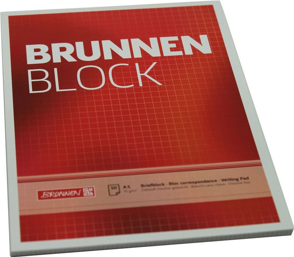 Bloc 50 Feuilles Brunnen A4 | 60g/m² | Blanc | Non Ligné | Papier Bois