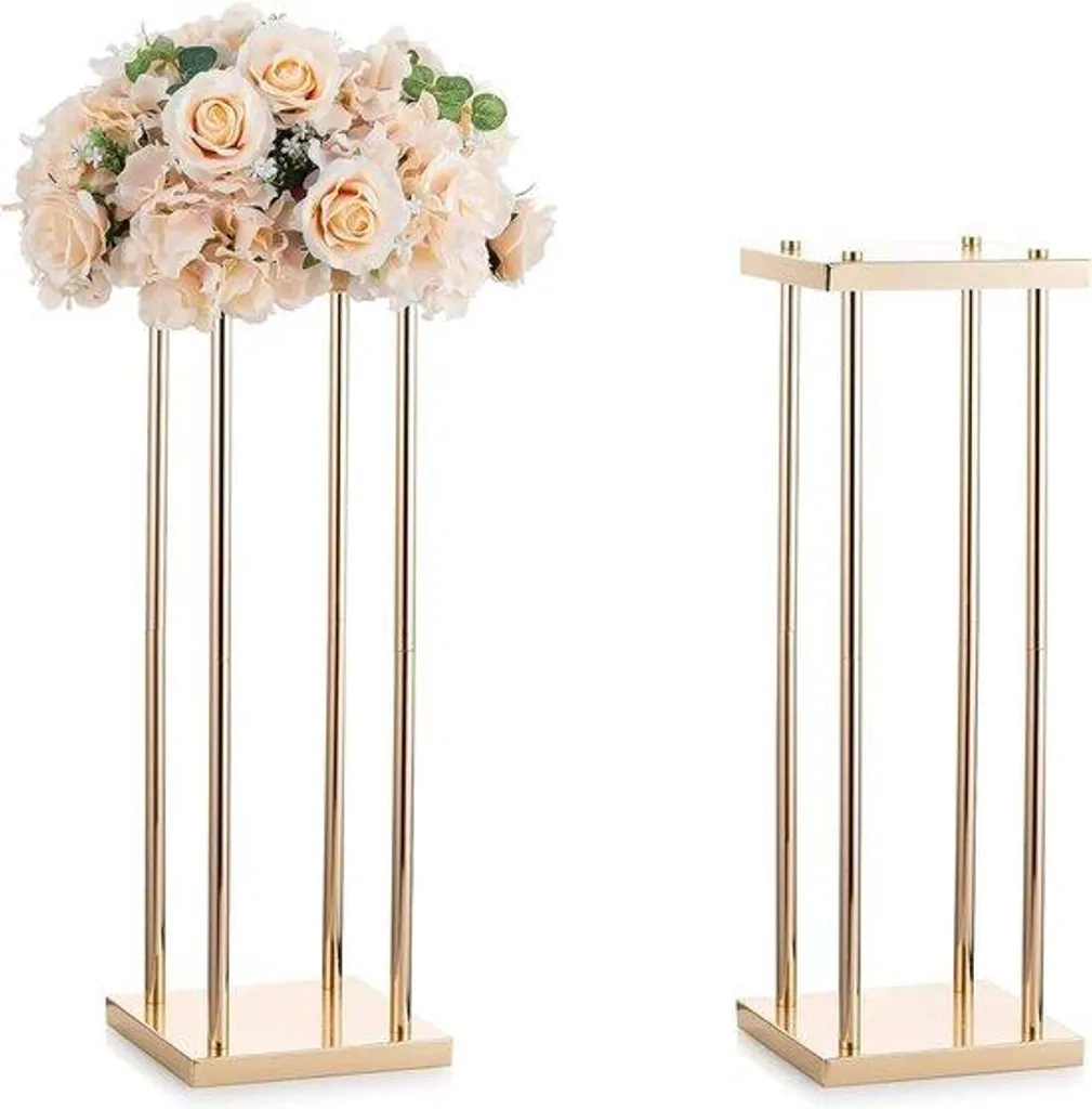 Sellette de Jardin Dorée en Métal - Lot de 2 Guéridons Déco de Mariage