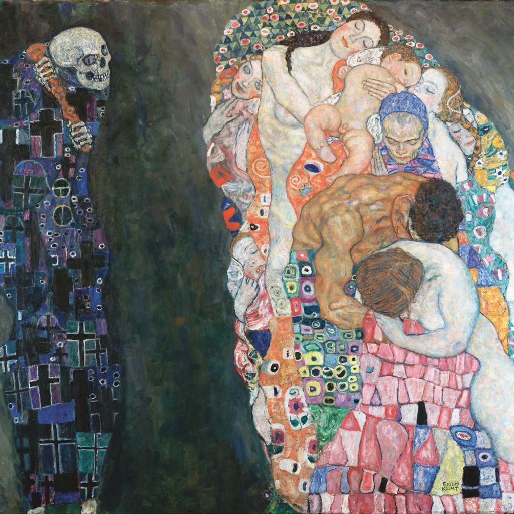 Gustav Klimt Kunstdruck Bild - Tod Und Leben 1915 (70 x 70 cm)