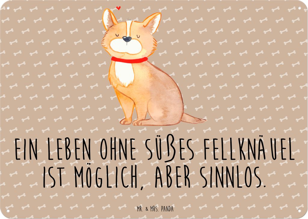 Mr. & Mrs. Panda Wandbild Hund Glück DIN A3 - Hundeglück - Geschenk, wandtafel, Herz, Schild, Sprüche, Liebe, tafel, Spruch, Corgie, Retro Blech...
