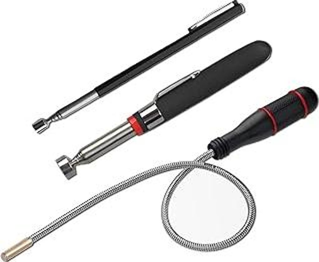 3 Stück Magnetstab Teleskop, Teleskopstab Magnet Werkzeug Flexibler Magnetheber Magnetstabgreifer Teleskopmagnet Stabmagnet Extra Stark (1.5LB 3LB...