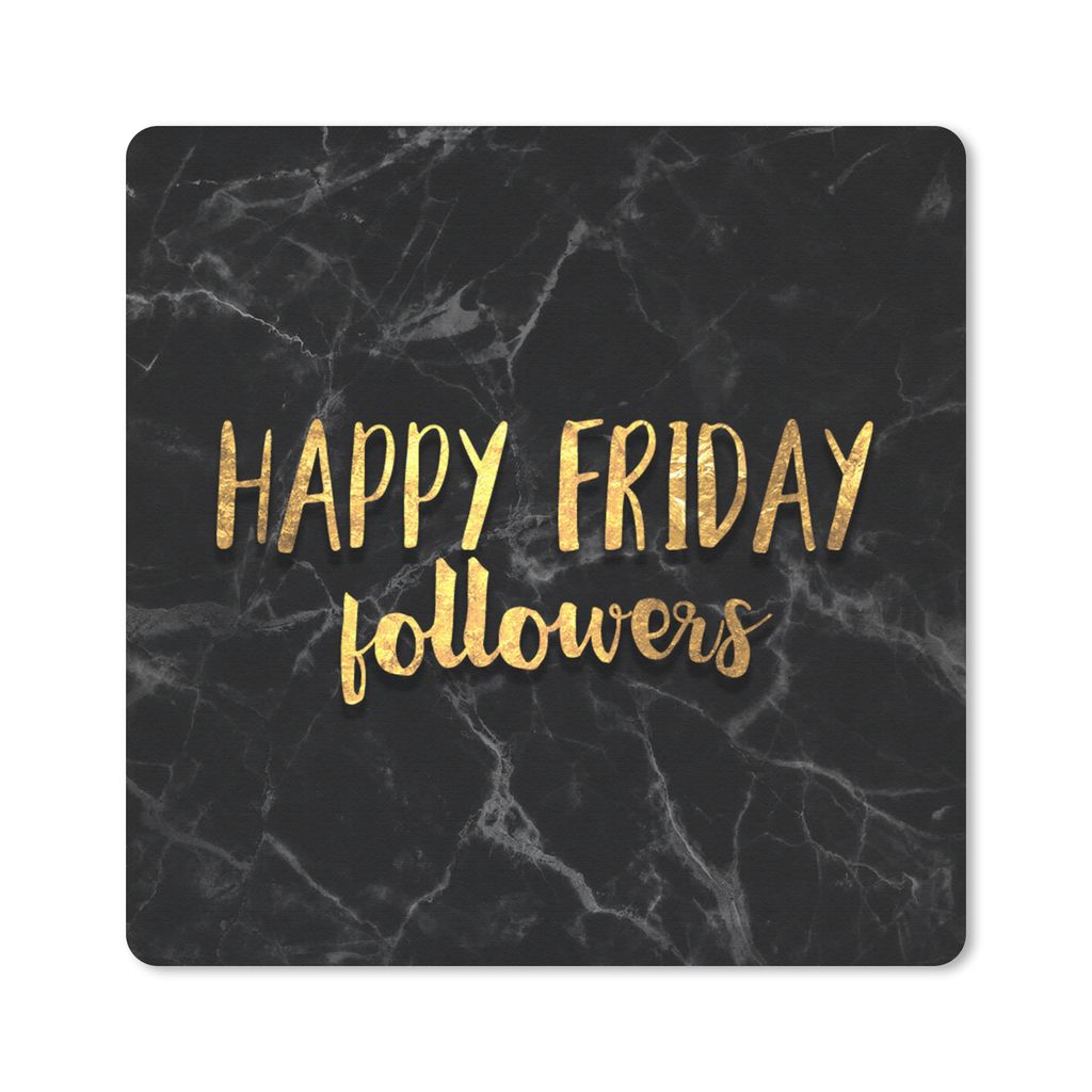 MuchoWow Mauspad Mousepad Glücklich - Soziale Medien - Gold - Marmor 30x30 cm - Mousepads - Maus Mat - Pad - Mausunterlage - Gaming