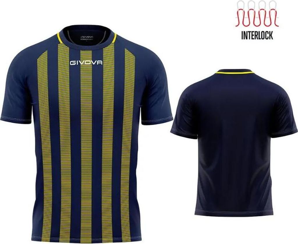 Sport-T-Shirt Givova Rugby Blau-Gelb Blau - M Produktbild 