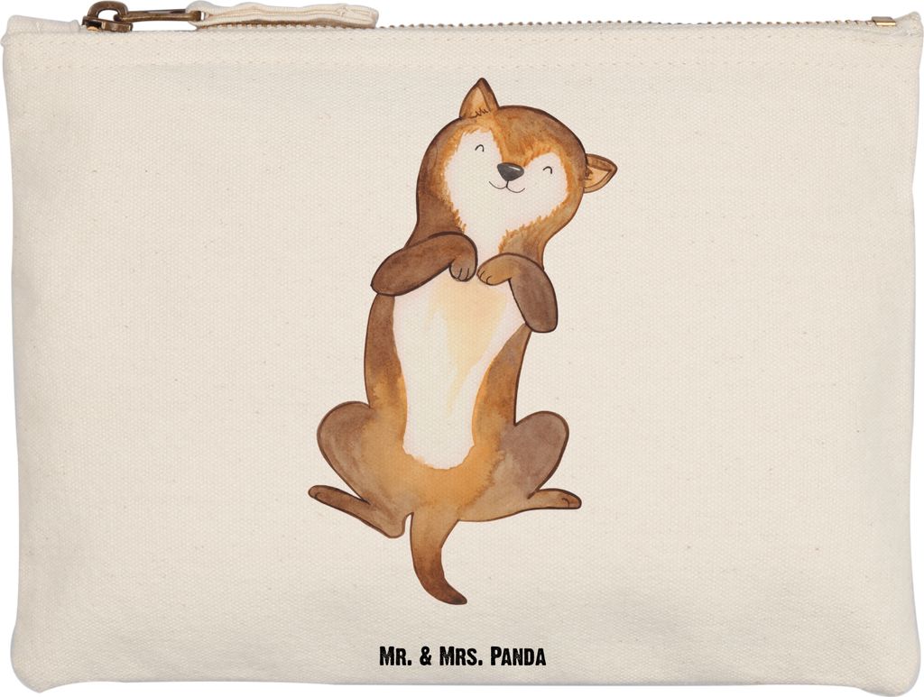Mr. & Mrs. Panda Waschtasche Hund Streicheln Grösse XL Große - Weiß - Geschenk, Baumwolltasche, Kraulen, Bauch, Süß, Federmappe, Schlampermäp...