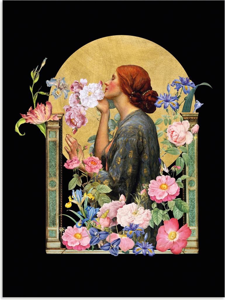 ARTland Wandbild Alu für Innen & Outdoor Die Seele der Rose Adaption Waterhouse Größe: 45x60 cm